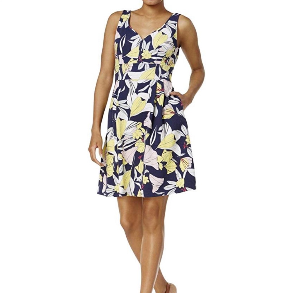 Maison Jules Sleeveless Floral Cocktail Dress XL - Picture 2 of 4